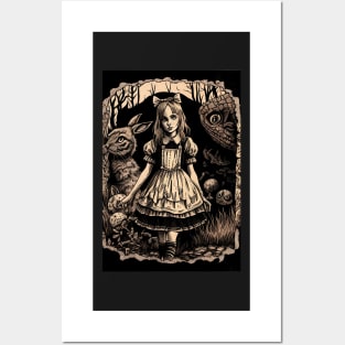 Dark Gothic Alice in Wonderland Posters and Art